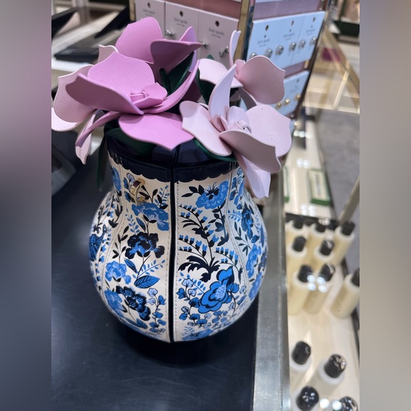 ♠️Kate Spade Perfect Plume Peacock Floral Printed 3D Vase Crossbody Bag - Picture 4 of 8